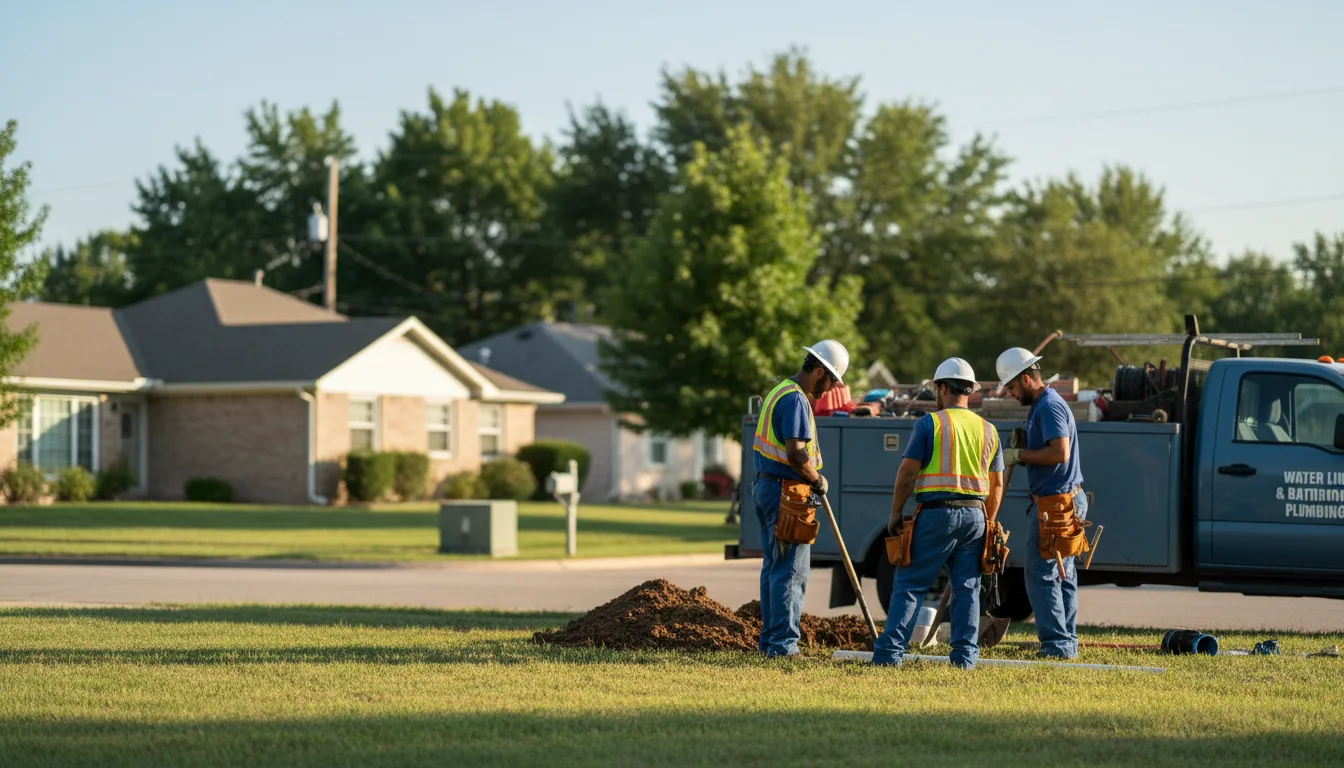 Residential water line and bathroom plumbing service in Eudora, KS